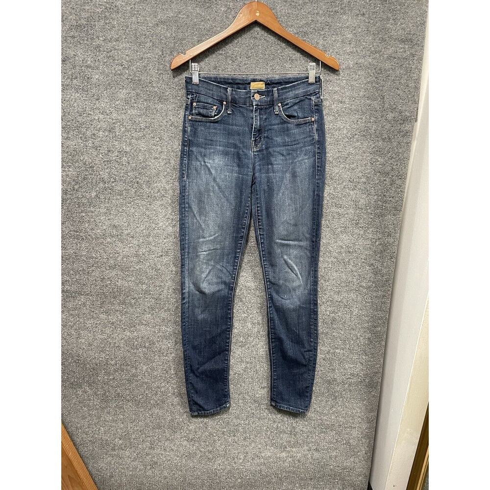 Mother Jeans Women Size 25 Blue Mid Rise Skinny Jeans 27” The Looker Clean Sweep
